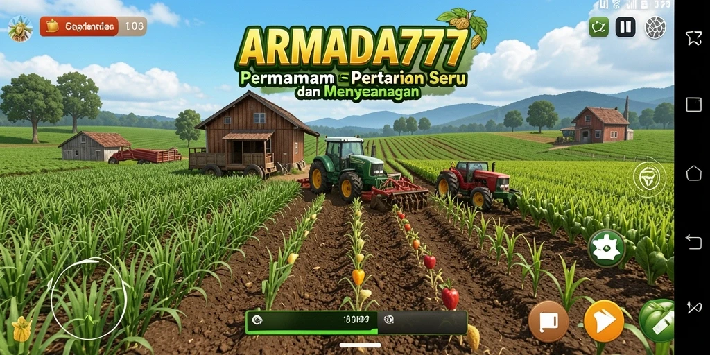 Tampilan screenshot permainan ARMADA777 menampilkan aktivitas bertani yang seru.