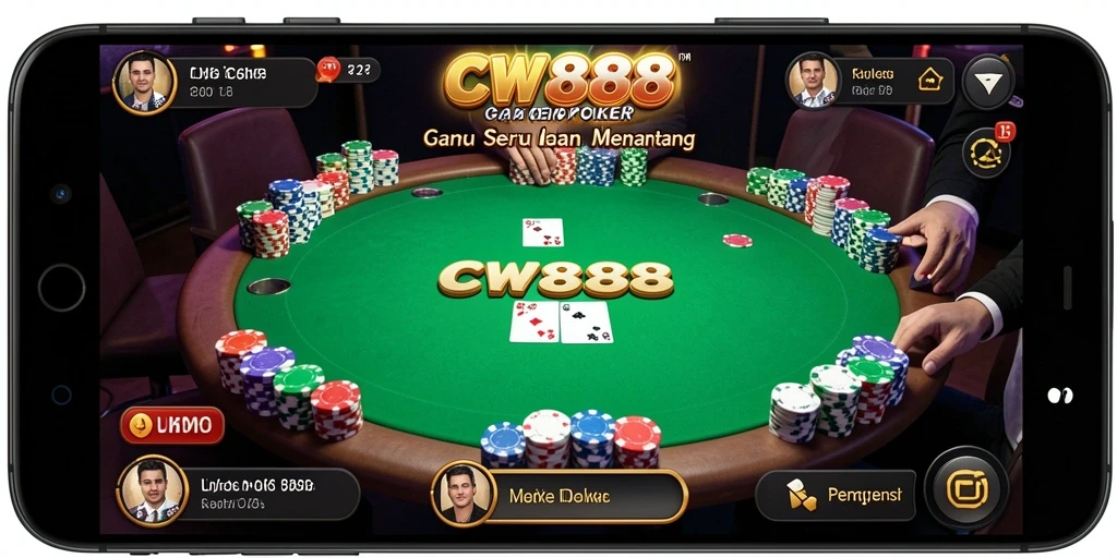 Tampilan gameplay poker yang mendebarkan di CW8888.