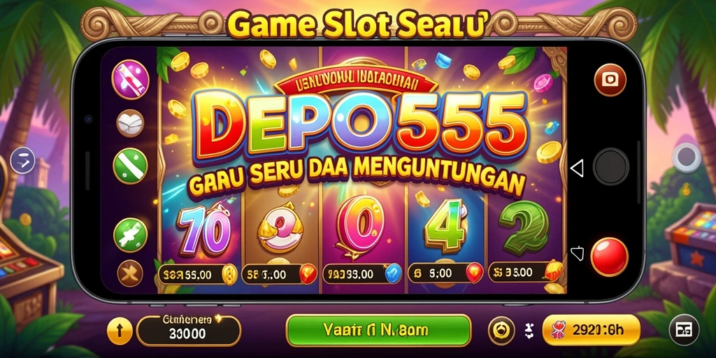Tampilan gameplay DEPO555 yang memukau dengan tema slot beragam.
