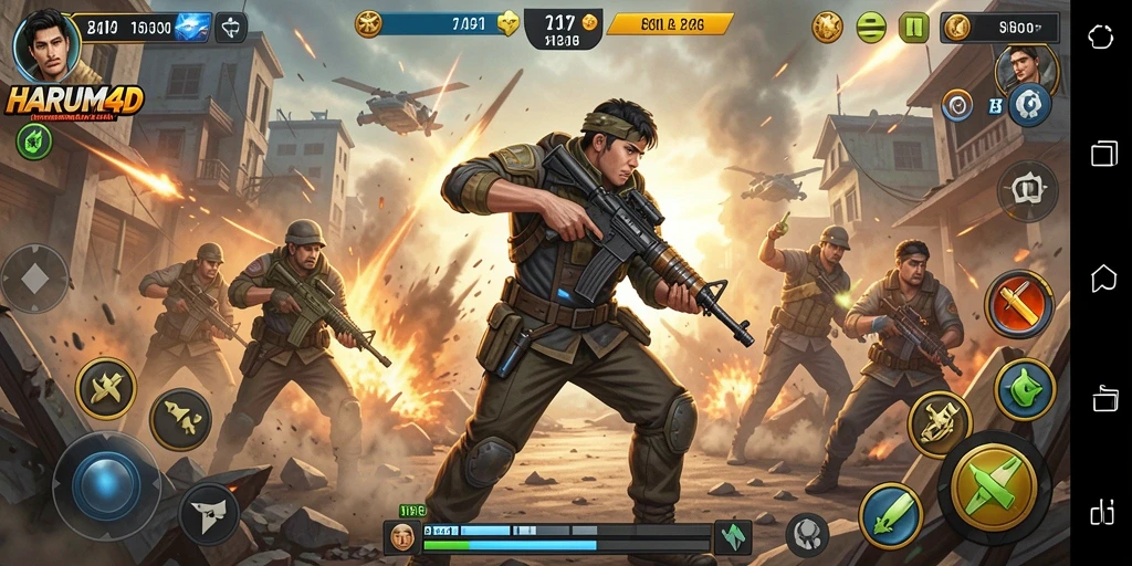 Tampilan menarik dari gameplay penuh aksi di HARUM4D.