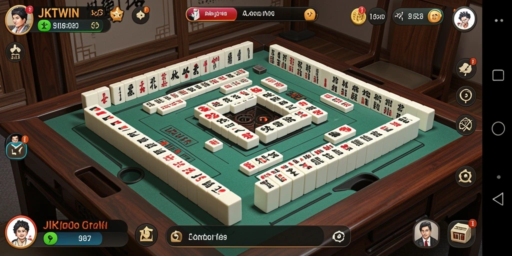 Tampilan gameplay JKTWIN yang seru dengan ubin Mahjong.
