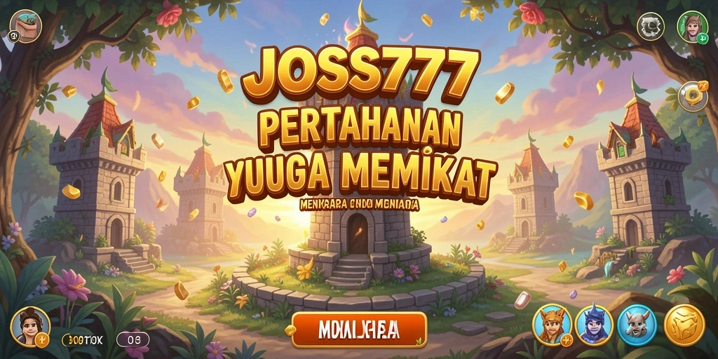 Tampilan menara siap bertahan melawan gelombang musuh di JOSS777.
