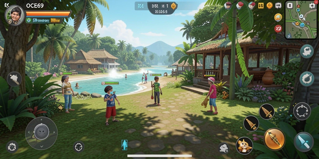 Tampilan gameplay OCE69 yang menarik dan penuh warna.