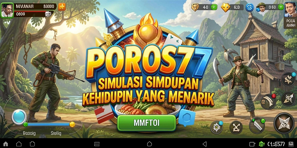 Tangkapan layar POROS77 menunjukkan gameplay simulasi kehidupan yang imersif.