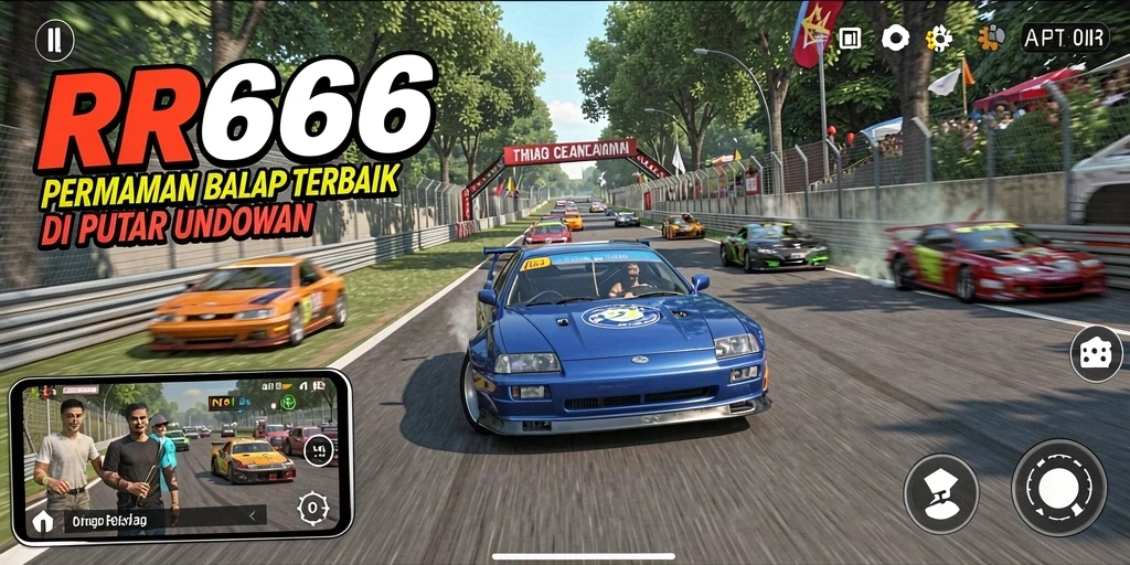 Gameplay mendebarkan RR666 yang penuh kecepatan dan aksi balap.
