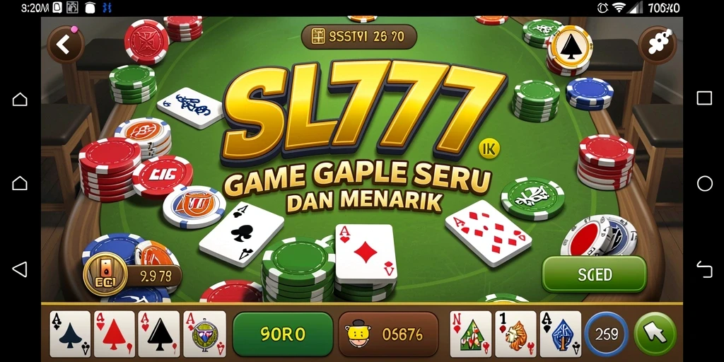 Tampilan menarik dari gameplay SL777 dengan tema Gaple.