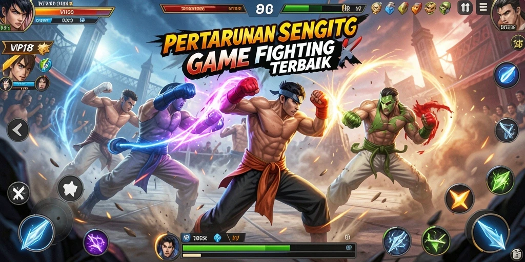 Screenshot utama VIP188 menampilkan pertarungan karakter yang mendebarkan.