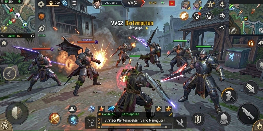 Tampilan gameplay strategi yang menegangkan dalam VV62.